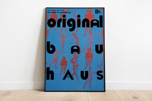 Bauhaus Ballet Print: Navy Blue Mid-Century Modern Wall Art
