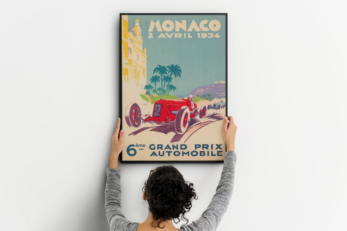 Monaco Grand Prix 1934 Vintage Racing Poster – Classic Automobile Wall Art Print