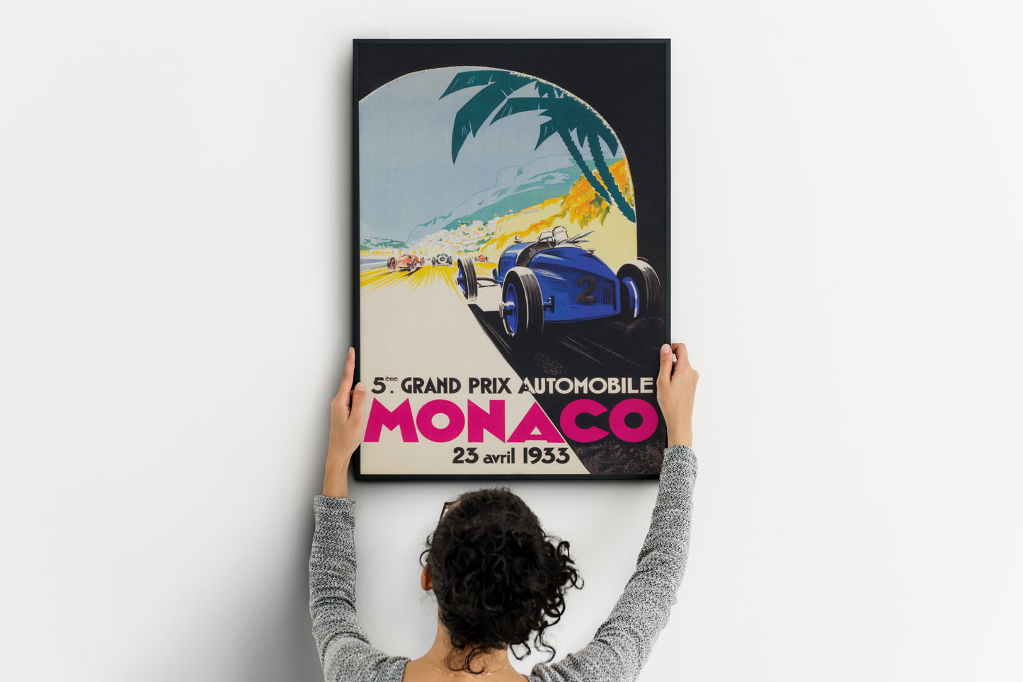 Vintage Monaco Grand Prix Inspired Poster Print – Classic Motorsport Wall Art for Office, Living Room & Home Decor