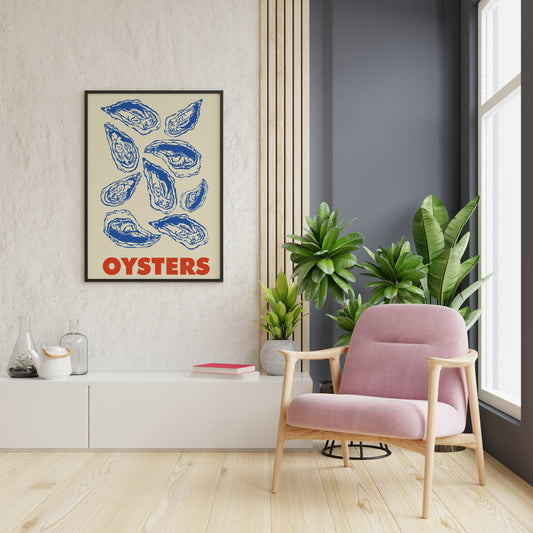 Vintage Oyster Poster Nautical Seafood Wall Art