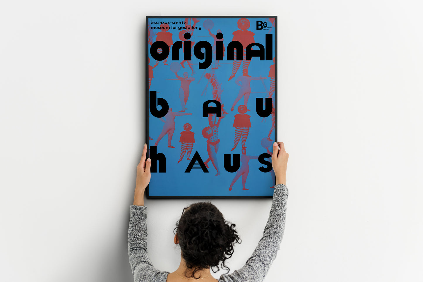 Bauhaus Ballet Poster – Mid Century Modern Wall Art Print in Navy Blue