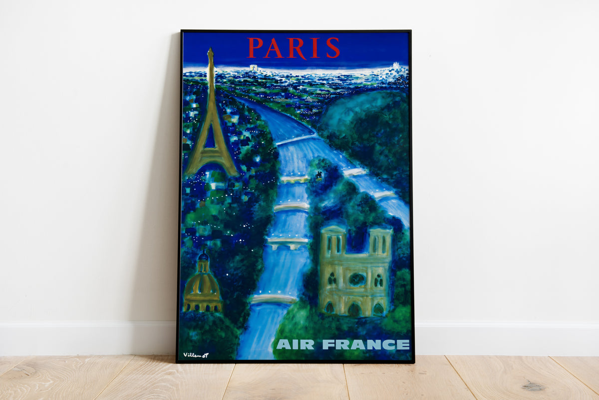 Air France Arc de Triomphe Paris Poster | Vintage Airline Travel Art