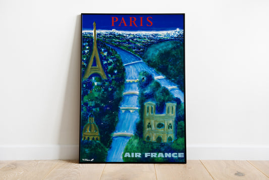 Air France Arc de Triomphe Paris Poster | Vintage Airline Travel Art