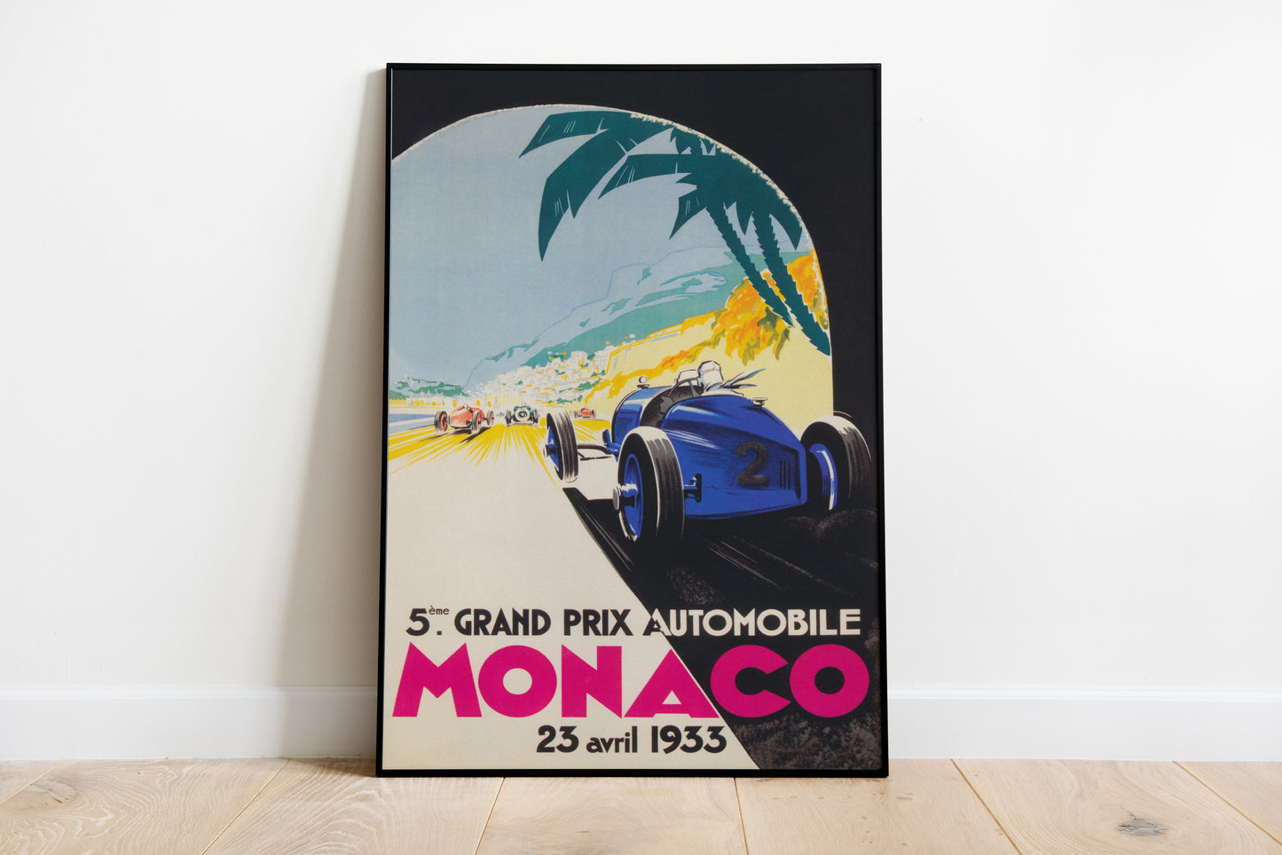 Vintage Monaco Grand Prix Inspired Poster Print – Classic Motorsport Wall Art for Office, Living Room & Home Decor