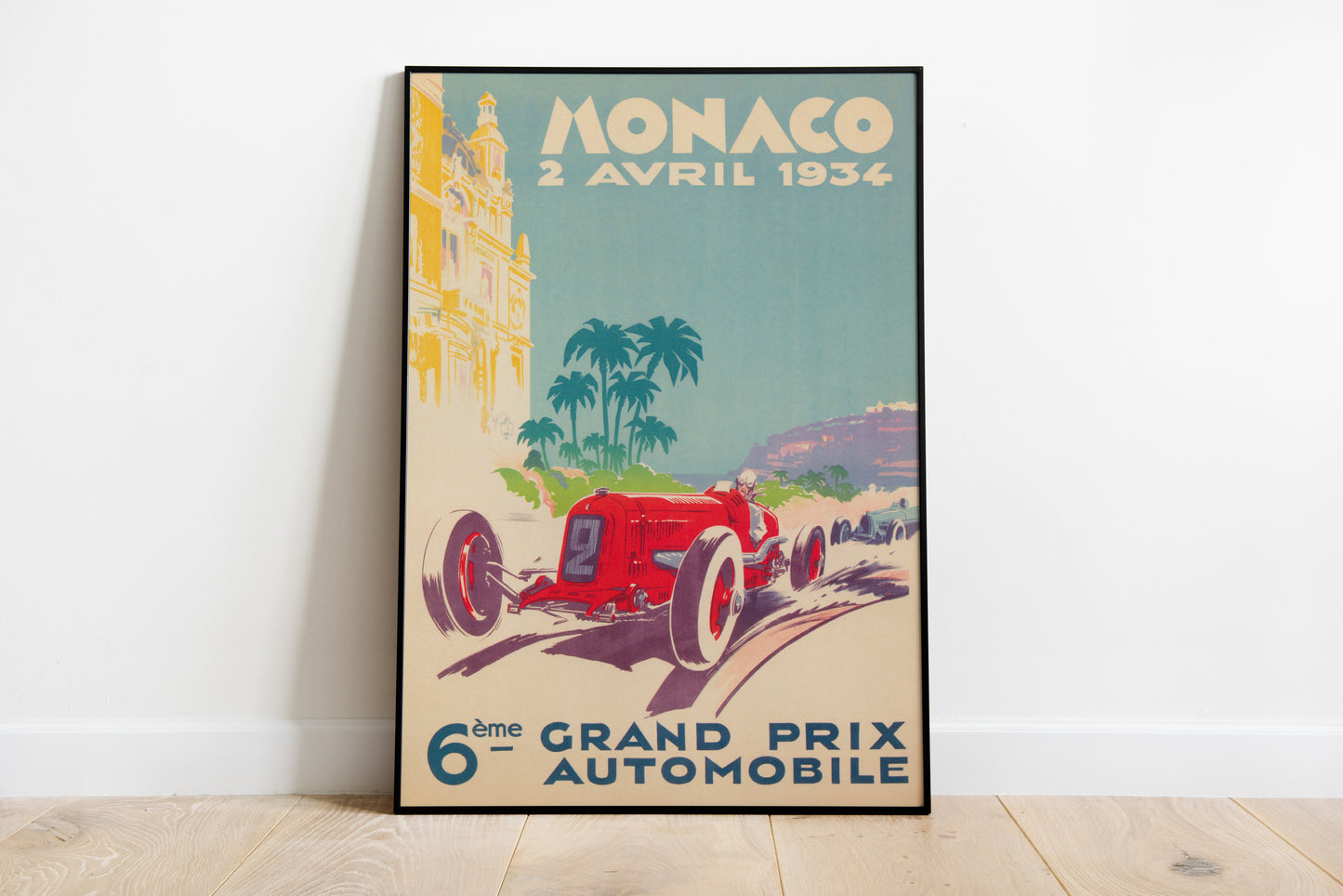 Monaco Grand Prix 1934 Vintage Racing Poster – Classic Automobile Wall Art Print