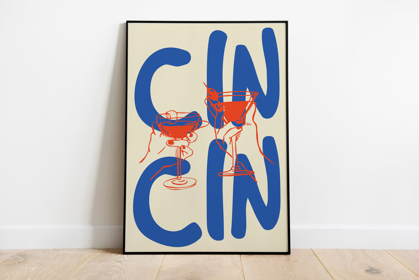 Cin Cin Cocktail Poster – Modern Wine & Aperitivo Wall Art Print