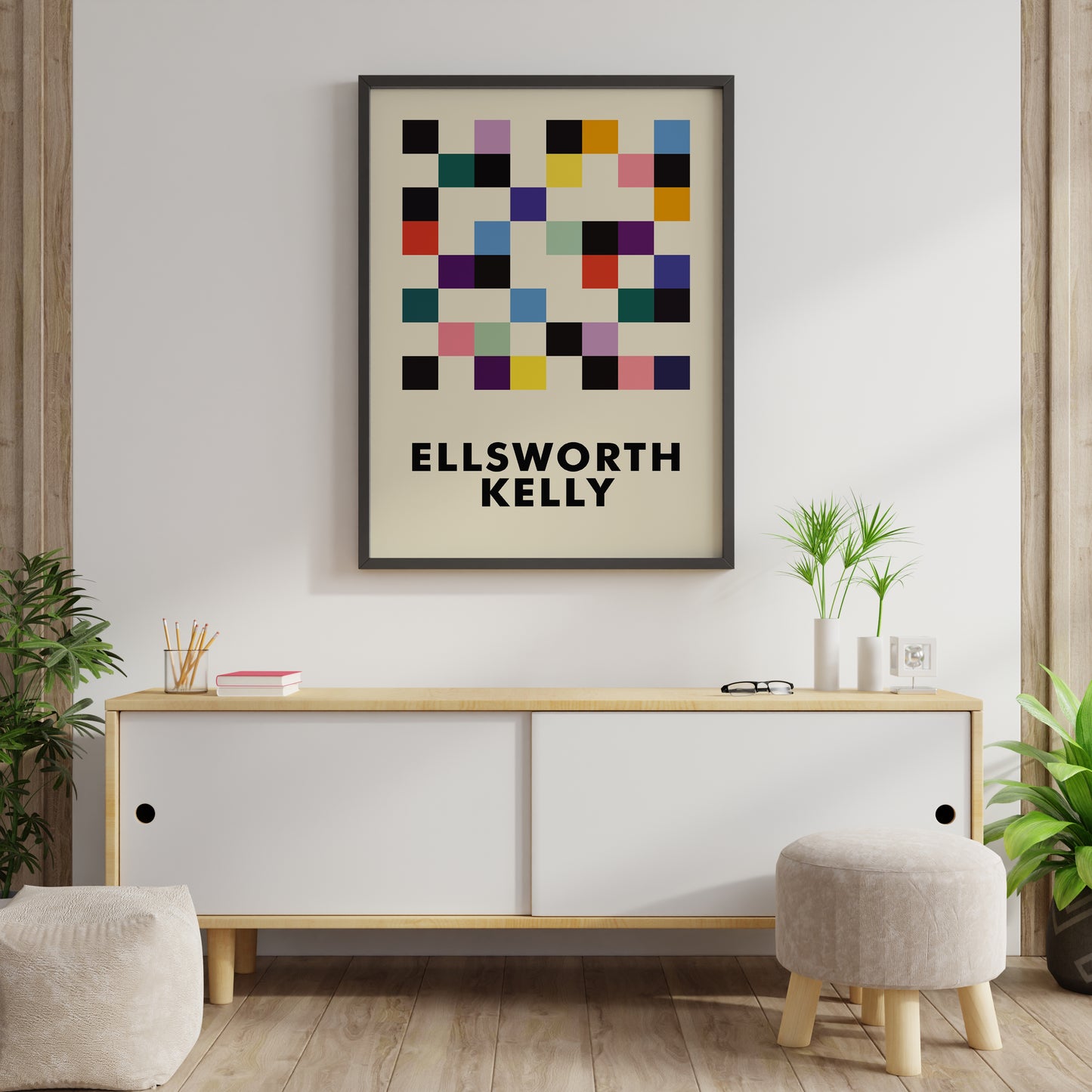 Ellsworth Kelly Inspired Geometric Poster – Modern Abstract Wall Art Print