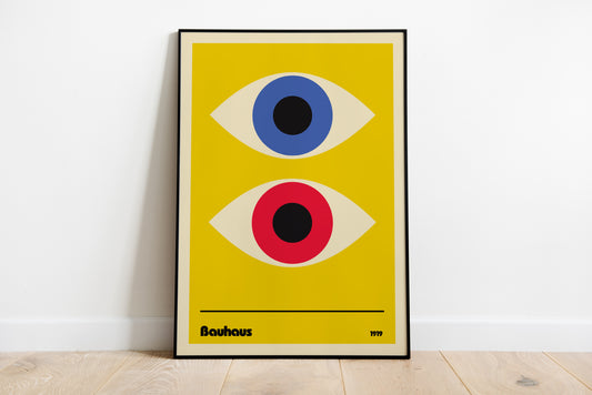 Bauhaus Eye Poster Print Modern Abstract Wall Art Minimal Geometric Design Poster for Contemporary Interior Decor