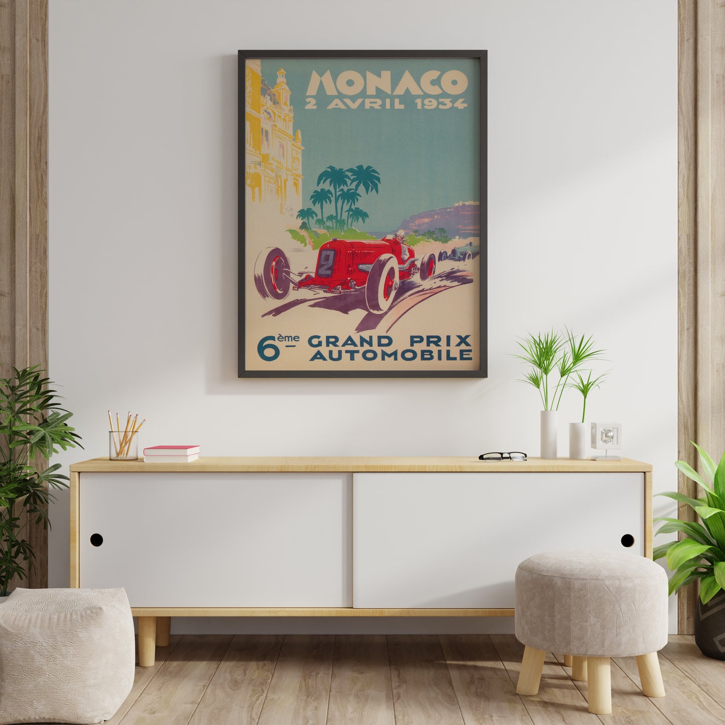Monaco Grand Prix 1934 Vintage Racing Poster – Classic Automobile Wall Art Print