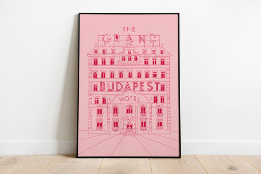 The Grand Budapest Hotel Poster – Pink Architectural Movie Wall Art Print