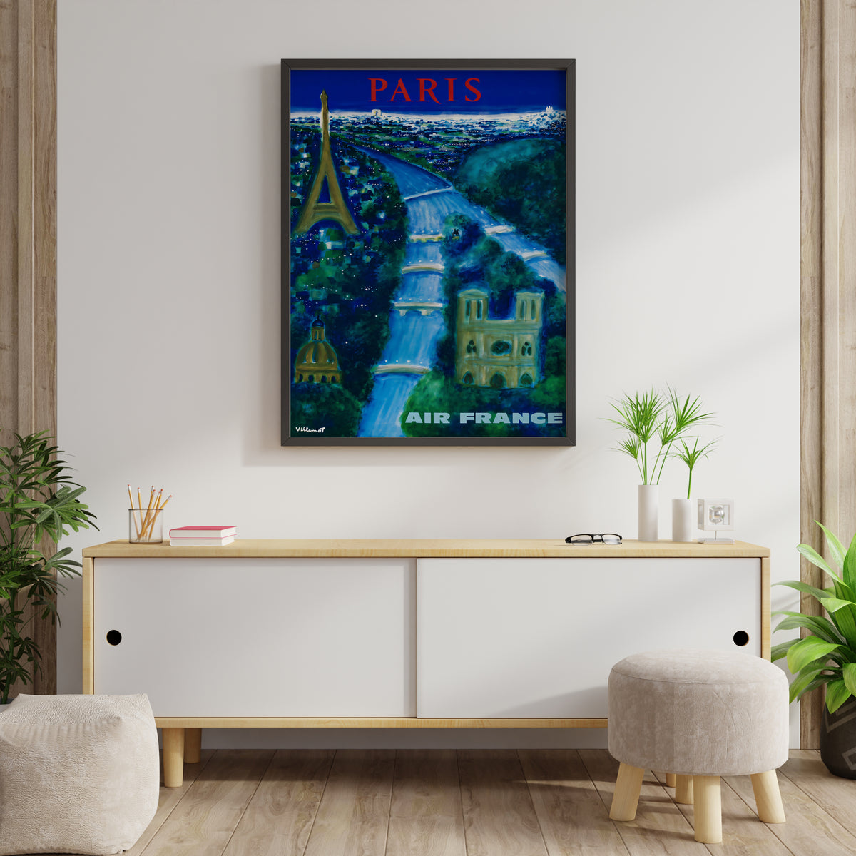 Air France Arc de Triomphe Paris Poster | Vintage Airline Travel Art