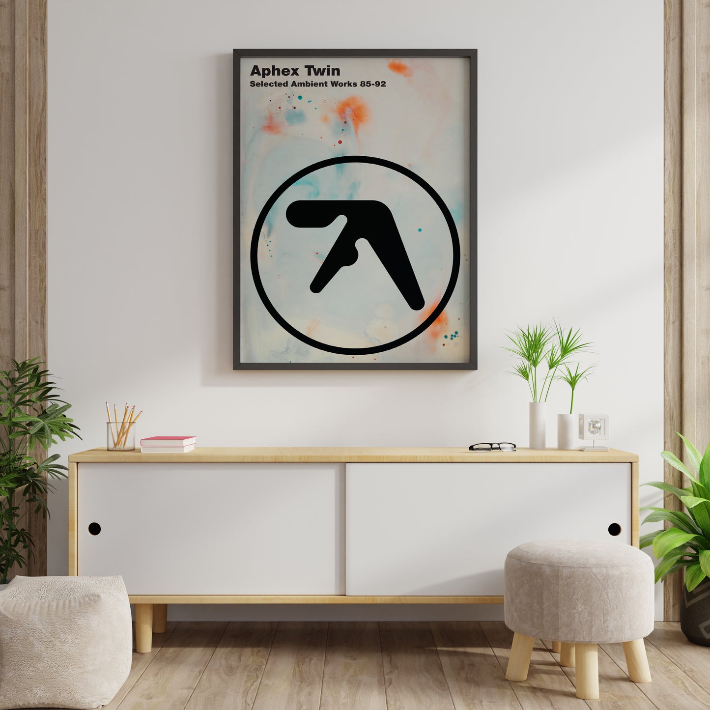Minimalist Electronic Music Poster Print – Abstract Symbol Wall Art for Modern Interiors