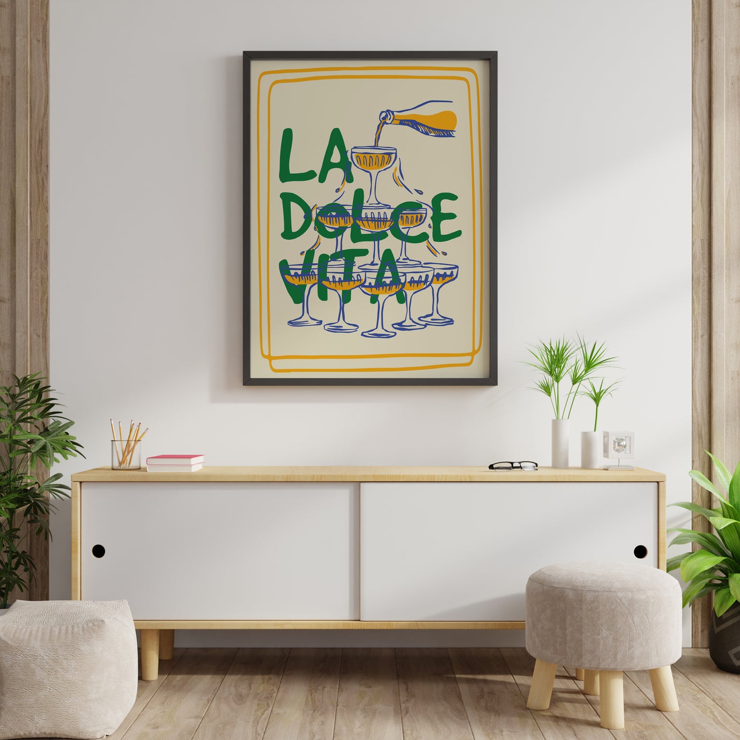 La Dolce Vita Cocktail Poster – Italian Wine & Aperitivo Wall Art Print