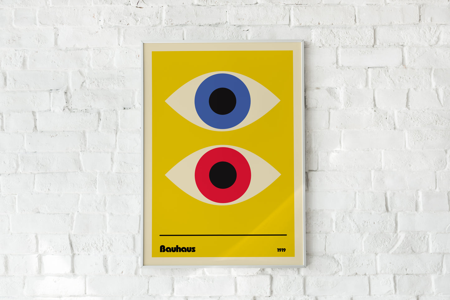 Bauhaus Eye Poster Print Modern Abstract Wall Art Minimal Geometric Design Poster for Contemporary Interior Decor