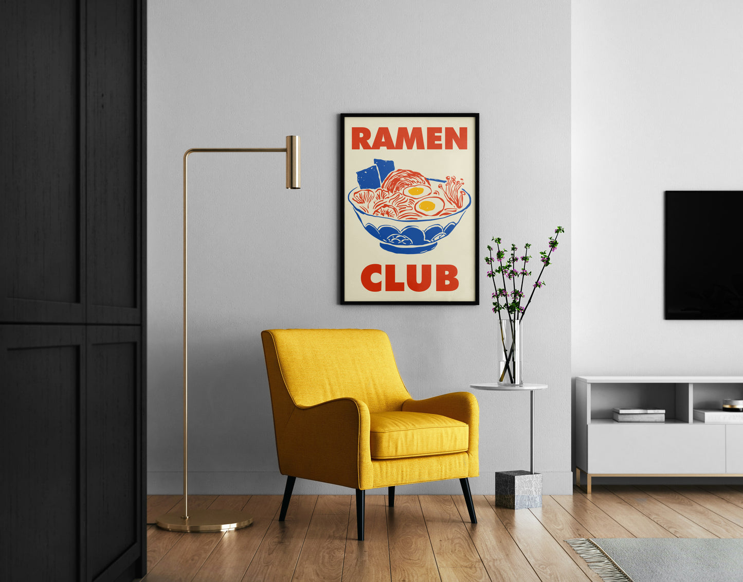 Japanese Food Poster Print – Ramen Club Illustration Wall Art for Kitchen Dining Home Decor