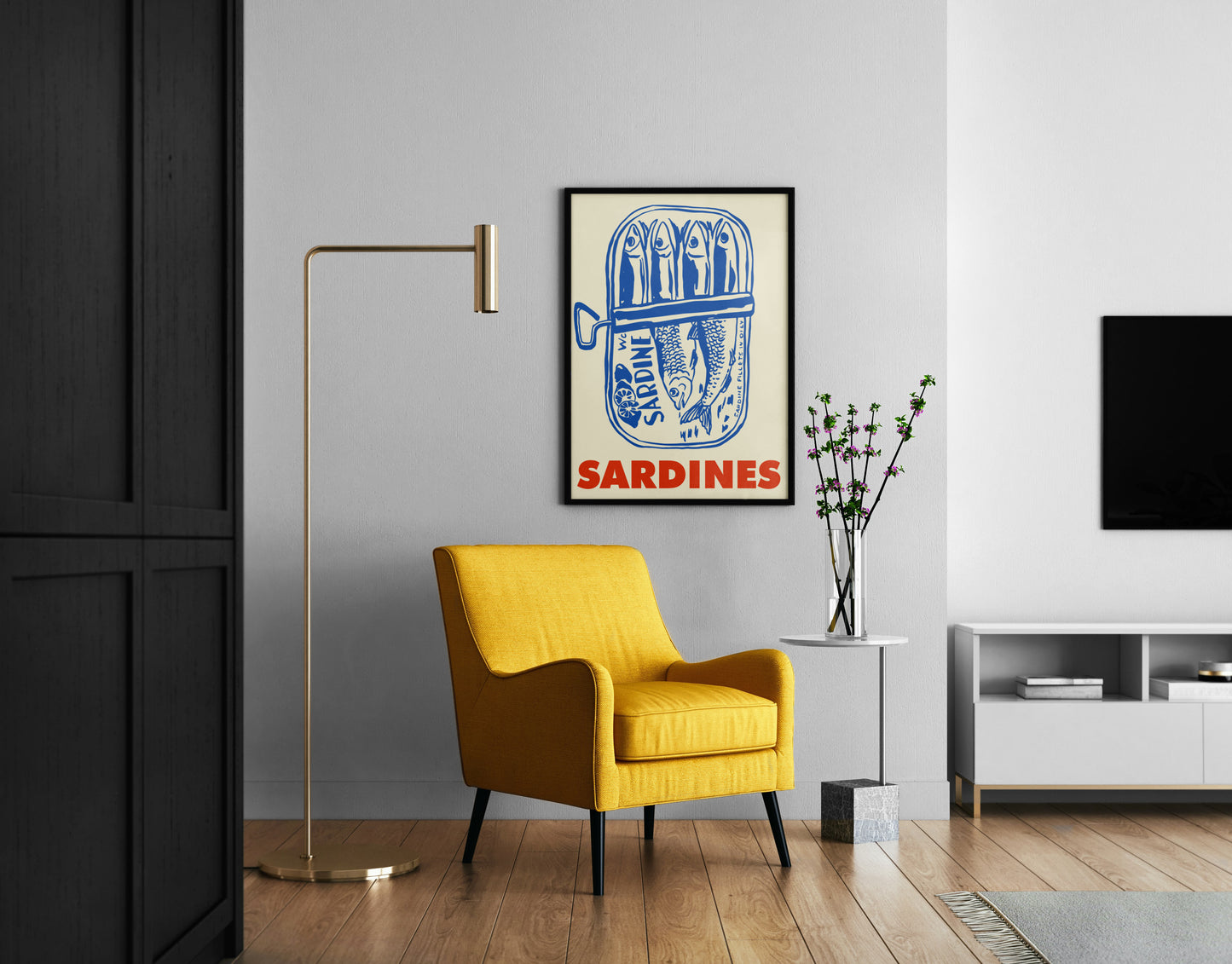 Vintage Sardines Kitchen Poster Retro Seafood Wall Art Print