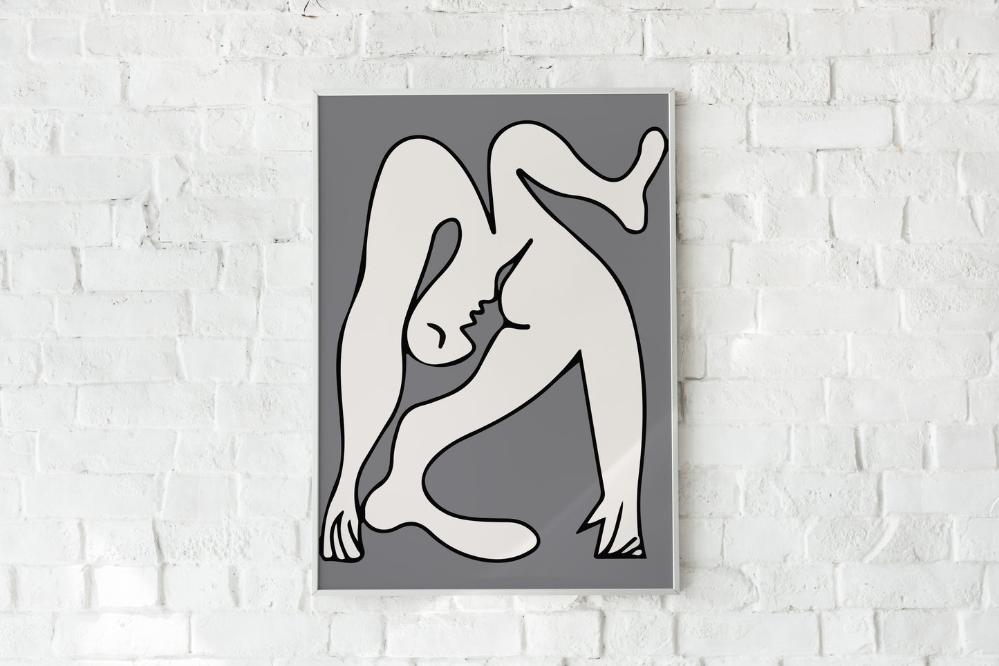 Cubist Acrobat Figure Wall Art – Modern Abstract Line Art Print (Picasso-Inspired)