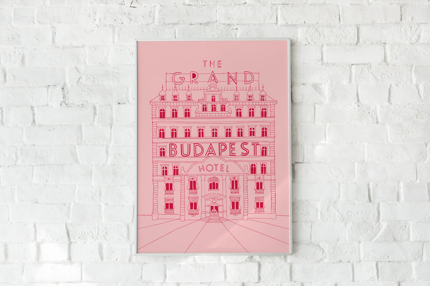 The Grand Budapest Hotel Poster – Pink Architectural Movie Wall Art Print