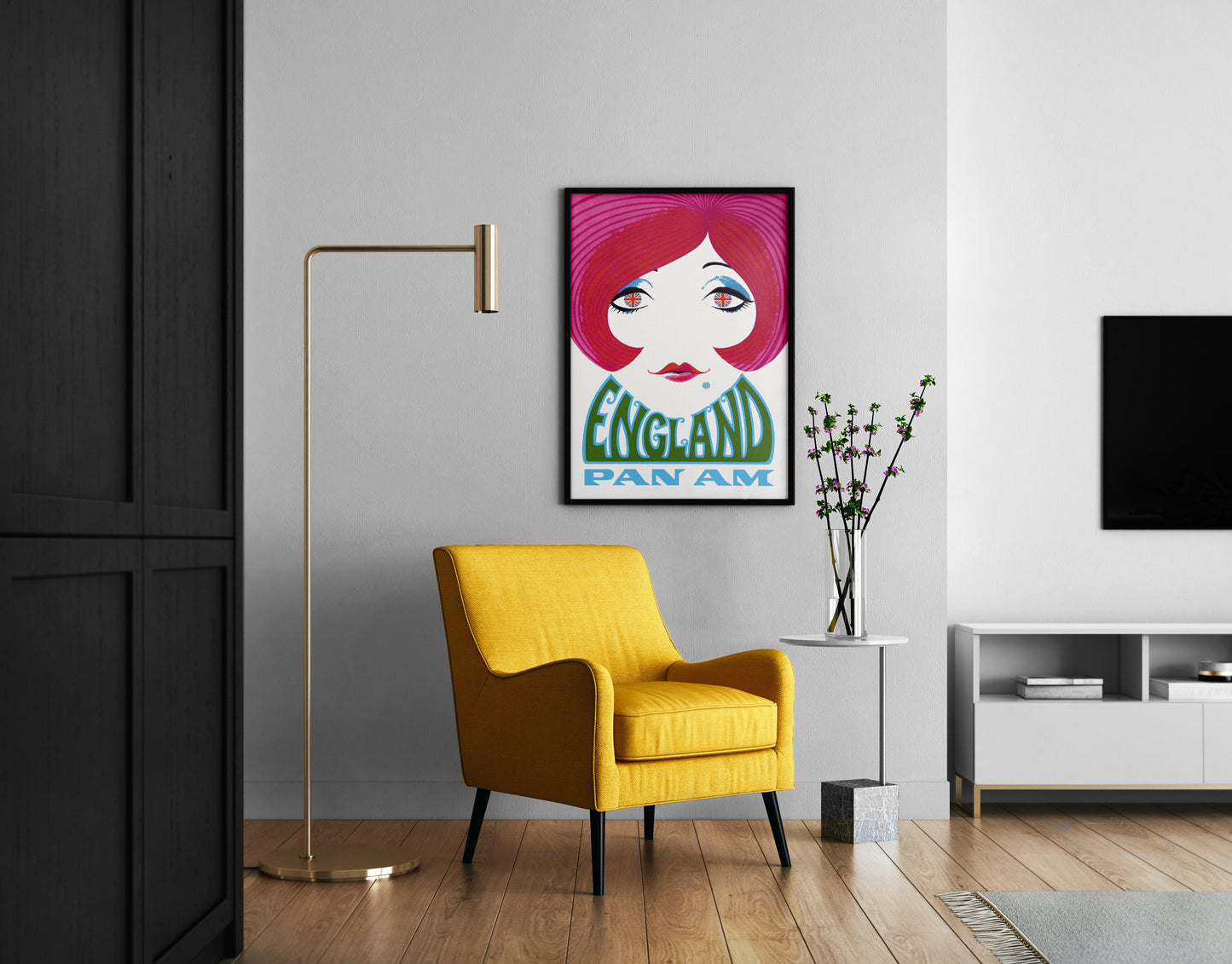 Vintage Aviation Travel Poster – England Airline Retro Wall Art Print