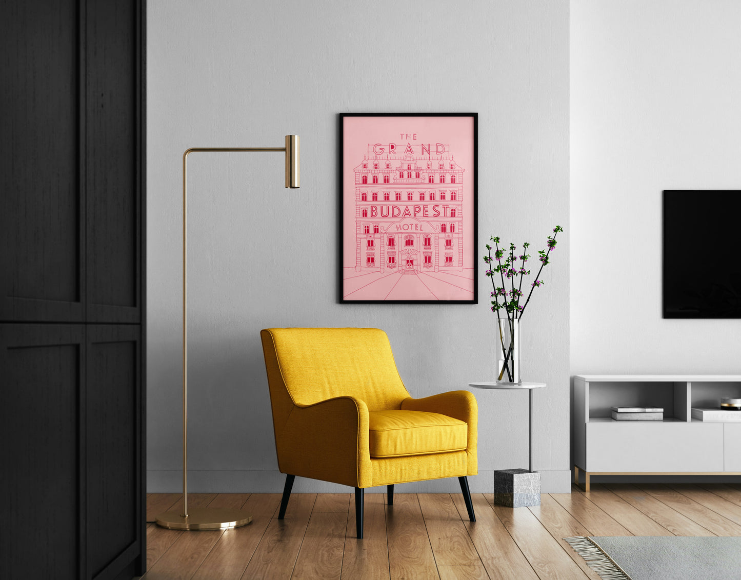 The Grand Budapest Hotel Poster – Pink Architectural Movie Wall Art Print