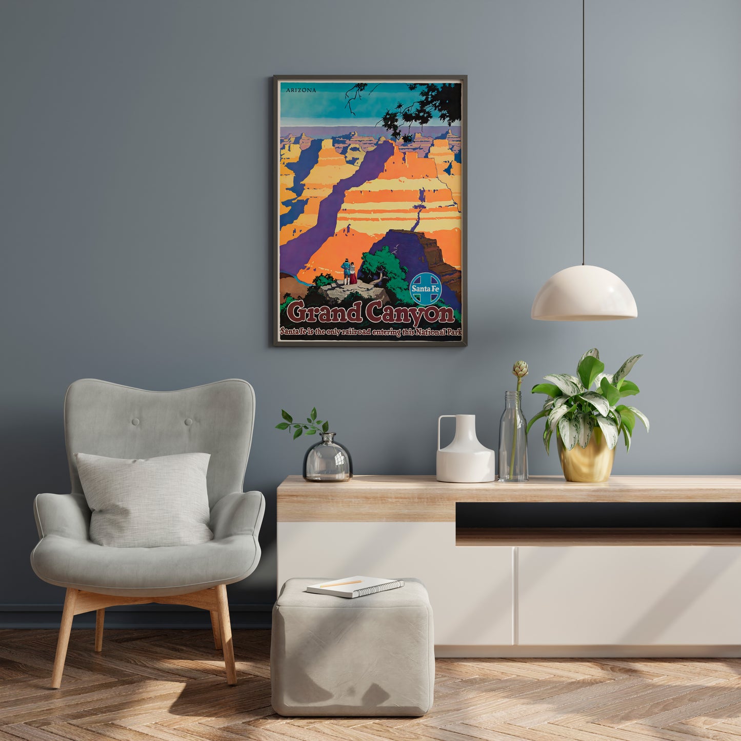 Vintage Grand Canyon Travel Poster – Retro Railway Advertising Wall Art Print