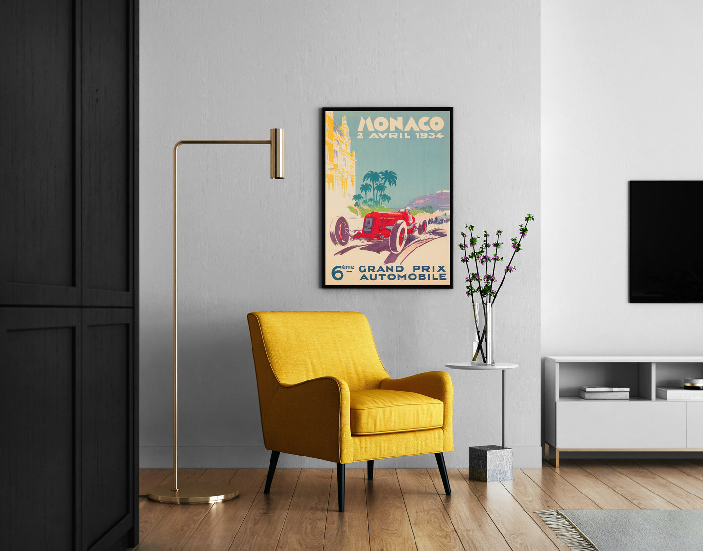 Monaco Grand Prix 1934 Vintage Racing Poster – Classic Automobile Wall Art Print