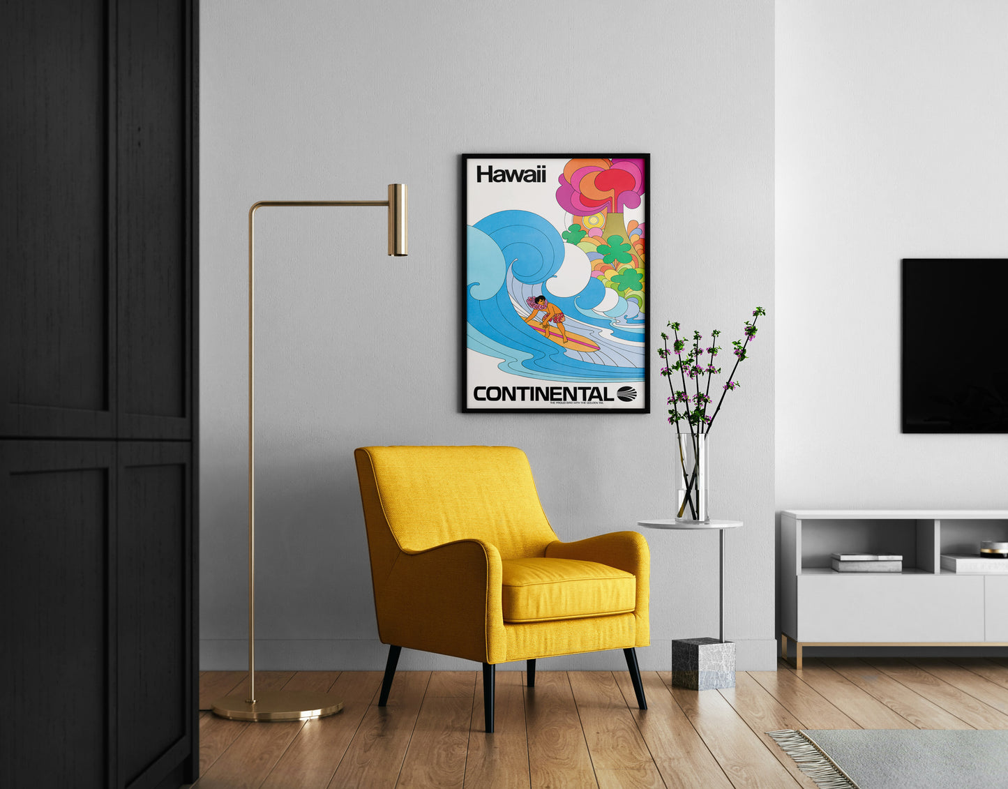 Hawaii Surf Travel Poster – Vintage Airline Inspired Wall Art Print