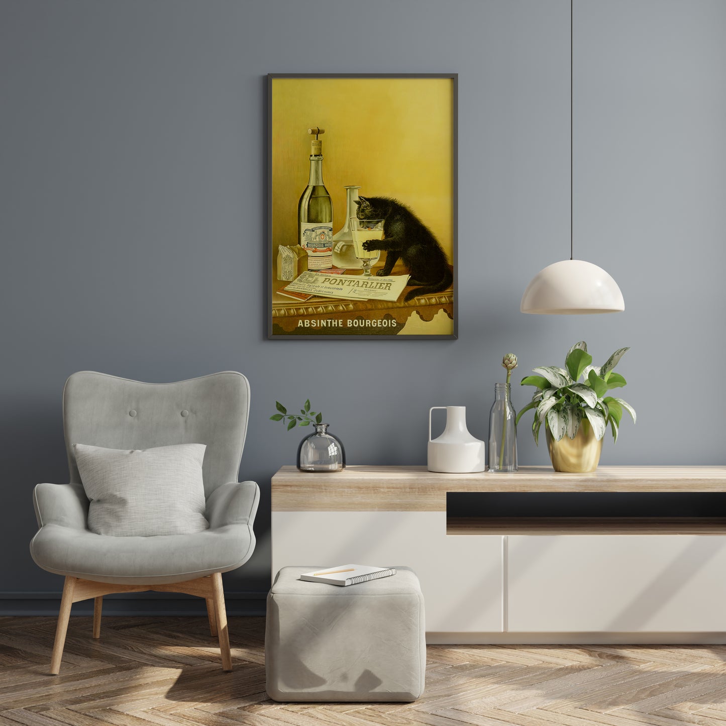 Vintage Absinthe Inspired Poster Print – Classic Bar Wall Art for Kitchen, Dining Room & Home Decor