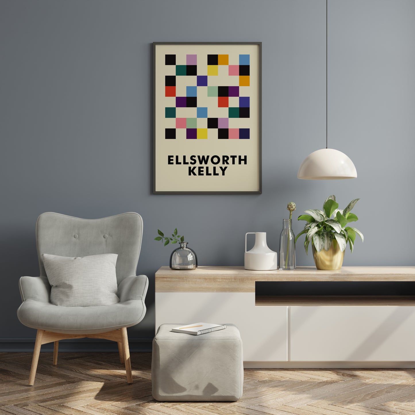 Ellsworth Kelly Inspired Geometric Poster – Modern Abstract Wall Art Print