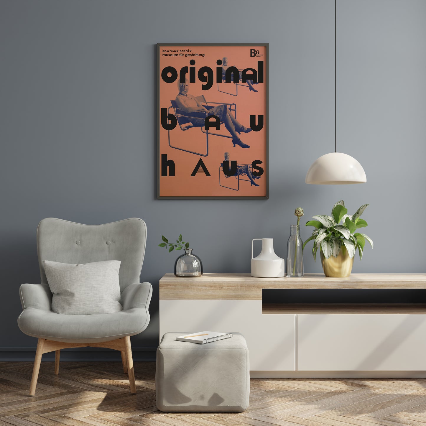 Bauhaus Original Poster – Mid Century Modern Wall Art with Iconic Wassily Chair