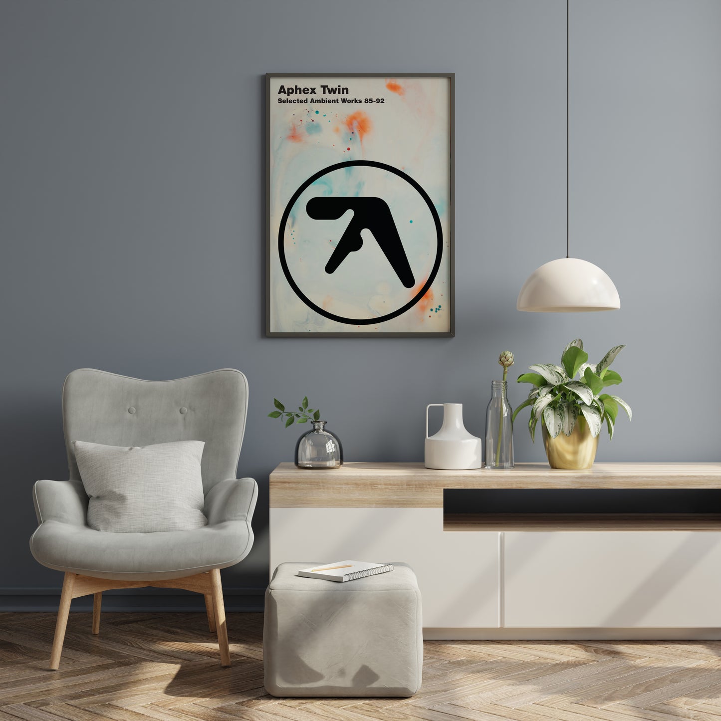 Minimalist Electronic Music Poster Print – Abstract Symbol Wall Art for Modern Interiors
