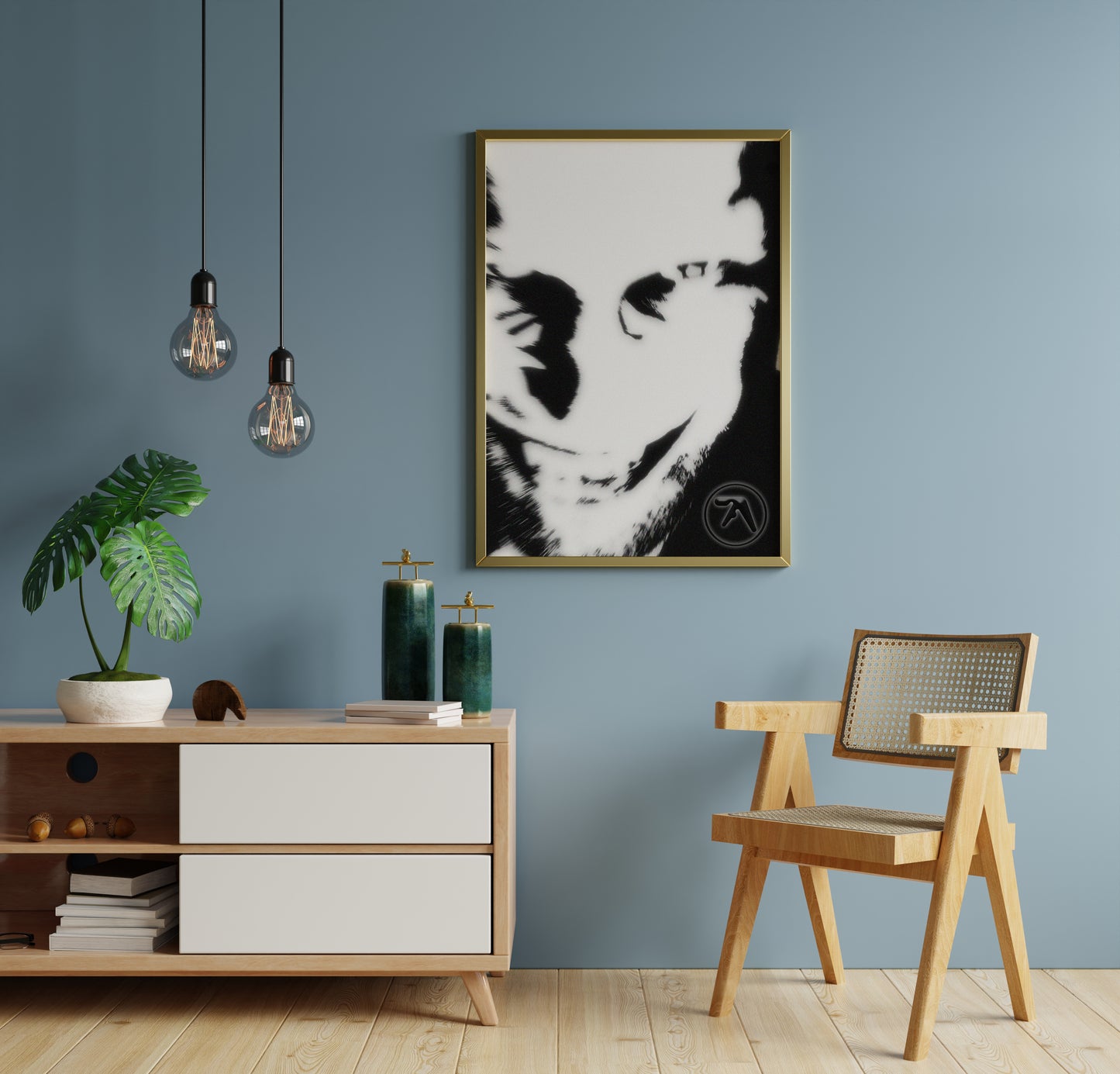 Electronic Music Album Cover Style Poster Print – Dark Portrait Wall Art for Modern Interiors