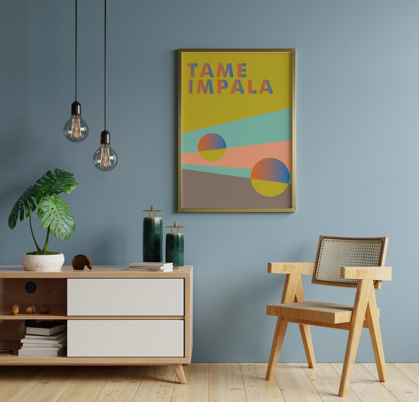 Psychedelic Music Inspired Poster Print – Modern Abstract Geometric Wall Art for Living Room, Studio & Home Decor