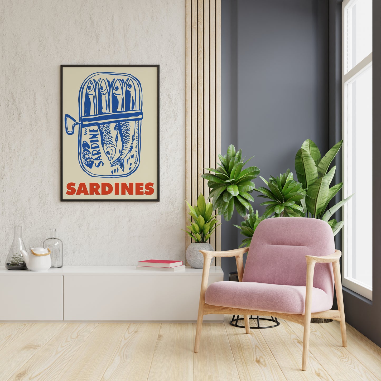 Vintage Sardines Kitchen Poster Retro Seafood Wall Art Print