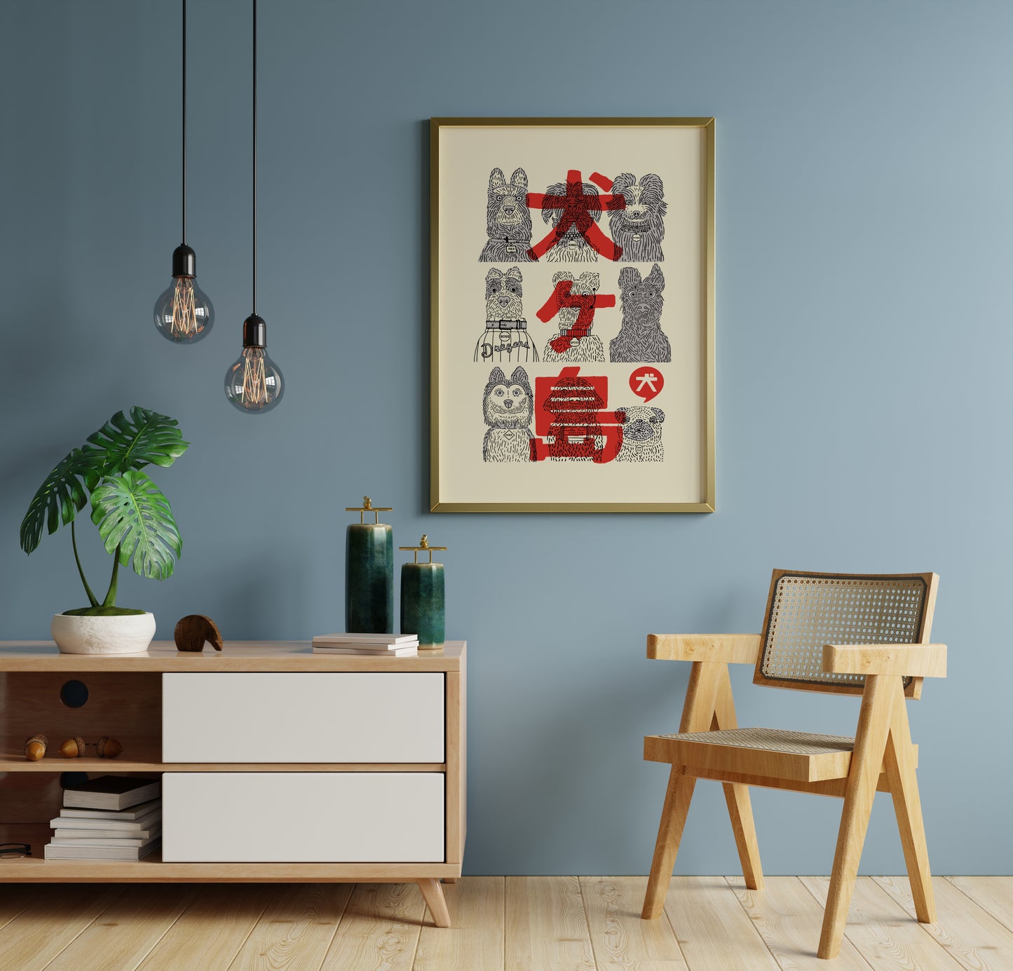 Minimal Dog Movie Poster Print – Wes Anderson Inspired Wall Art