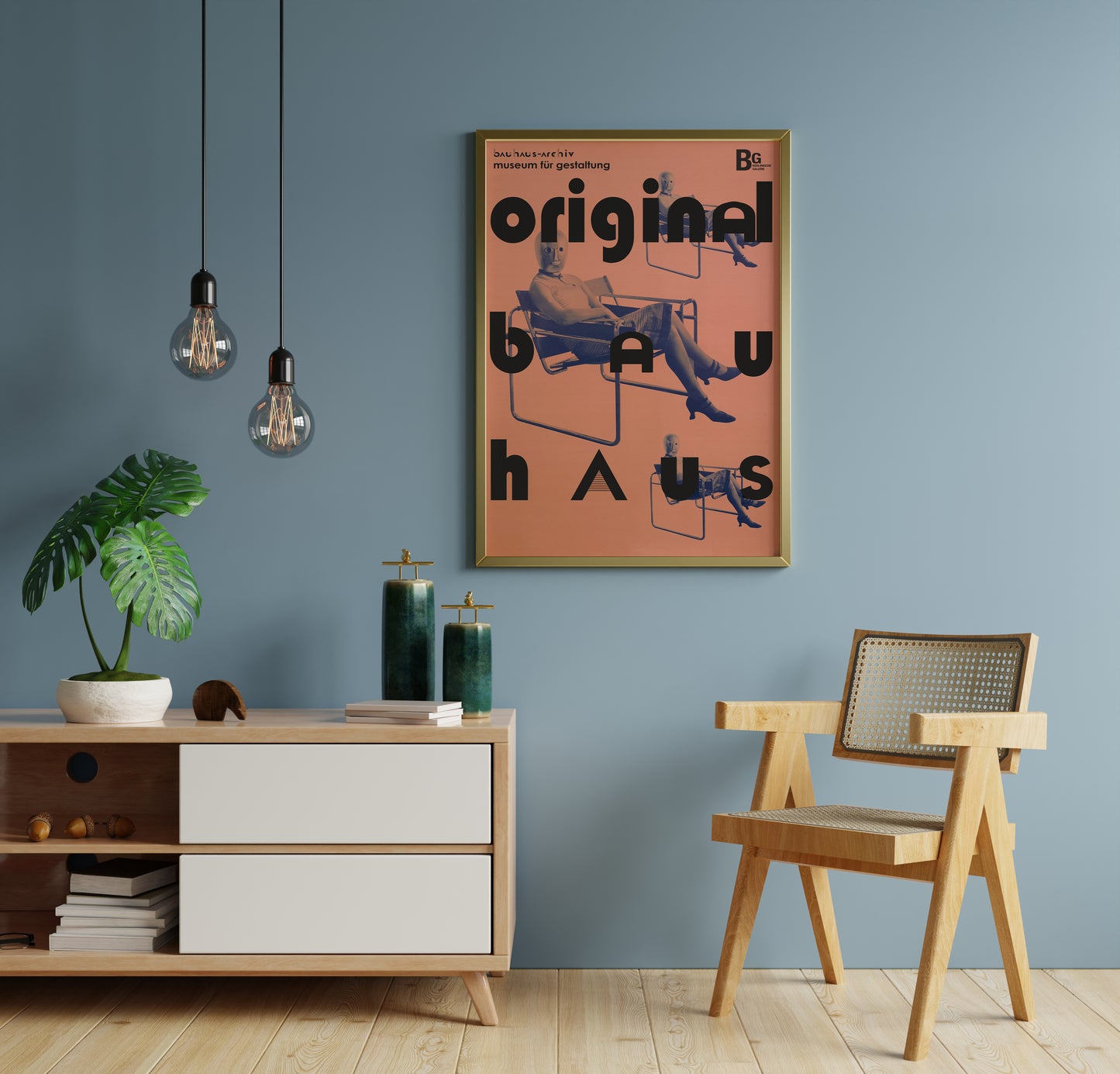 Bauhaus Original Poster – Mid Century Modern Wall Art with Iconic Wassily Chair