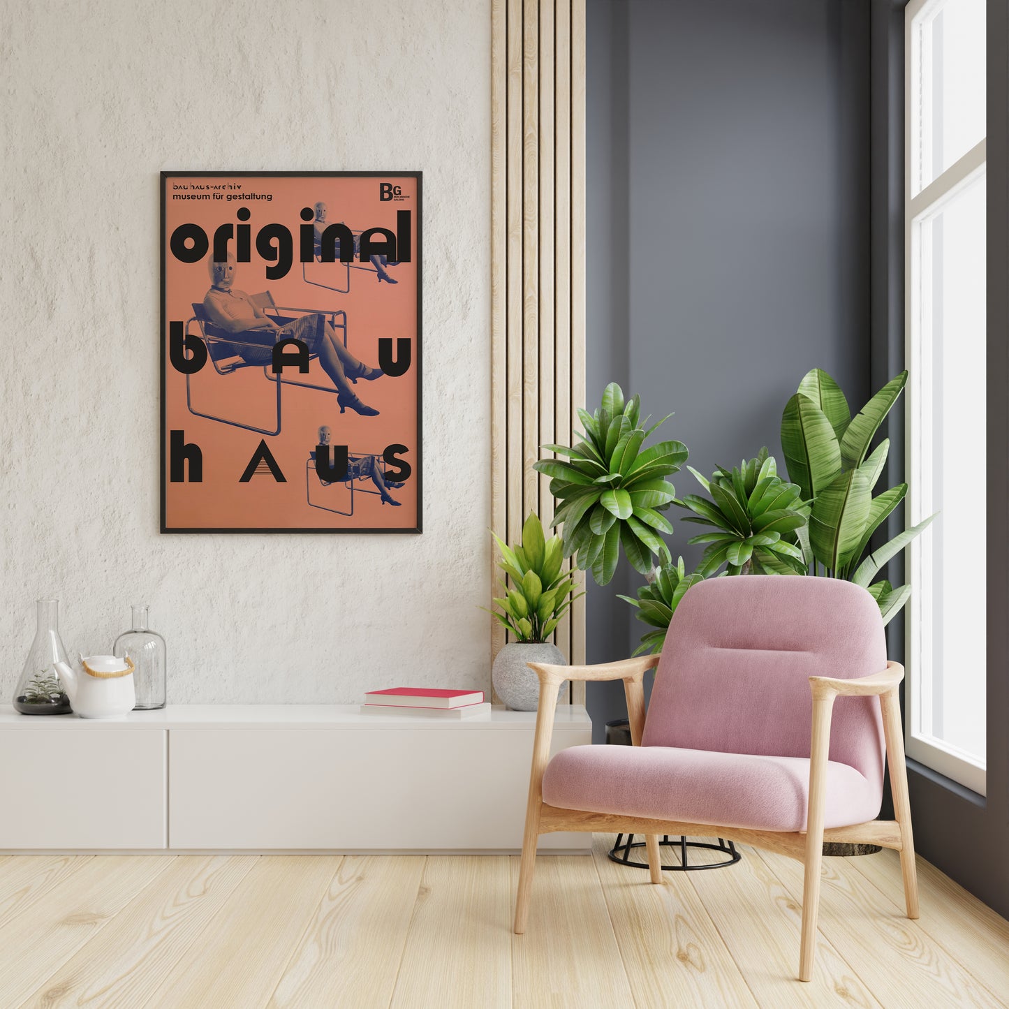 Bauhaus Original Poster – Mid Century Modern Wall Art with Iconic Wassily Chair