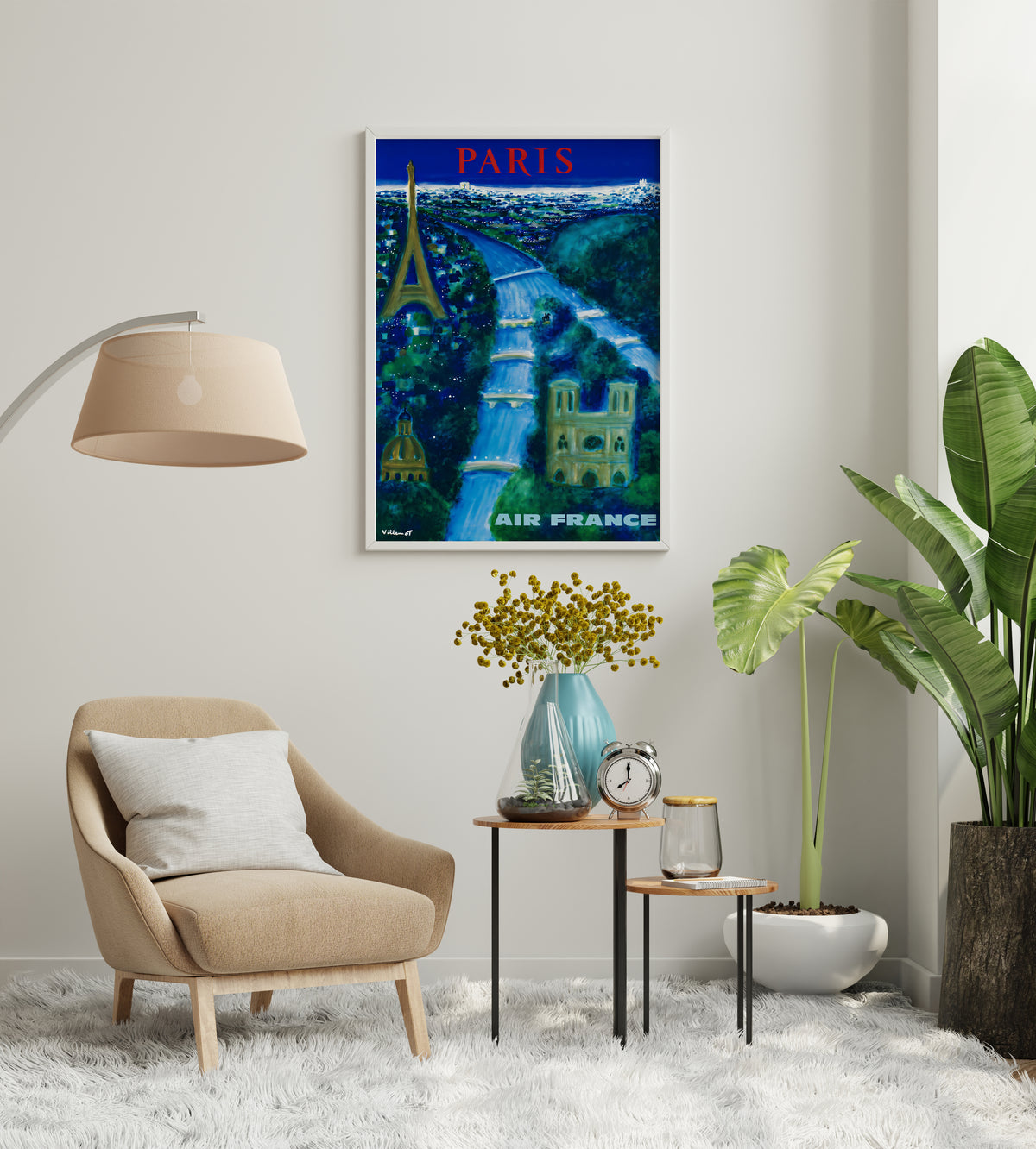 Air France Arc de Triomphe Paris Poster | Vintage Airline Travel Art