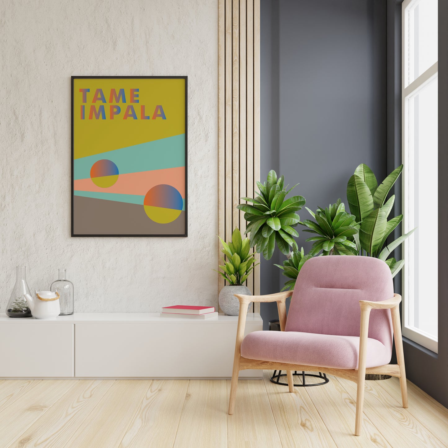 Psychedelic Music Inspired Poster Print – Modern Abstract Geometric Wall Art for Living Room, Studio & Home Decor