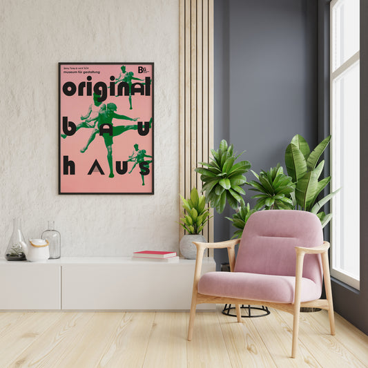 Bauhaus Archiv Poster Modernist Pink & Green Art Print Abstract Figures