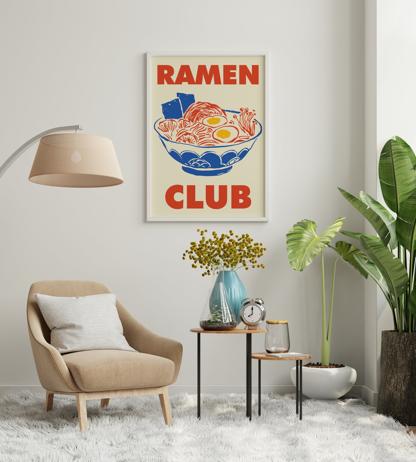 Japanese Food Poster Print – Ramen Club Illustration Wall Art for Kitchen Dining Home Decor