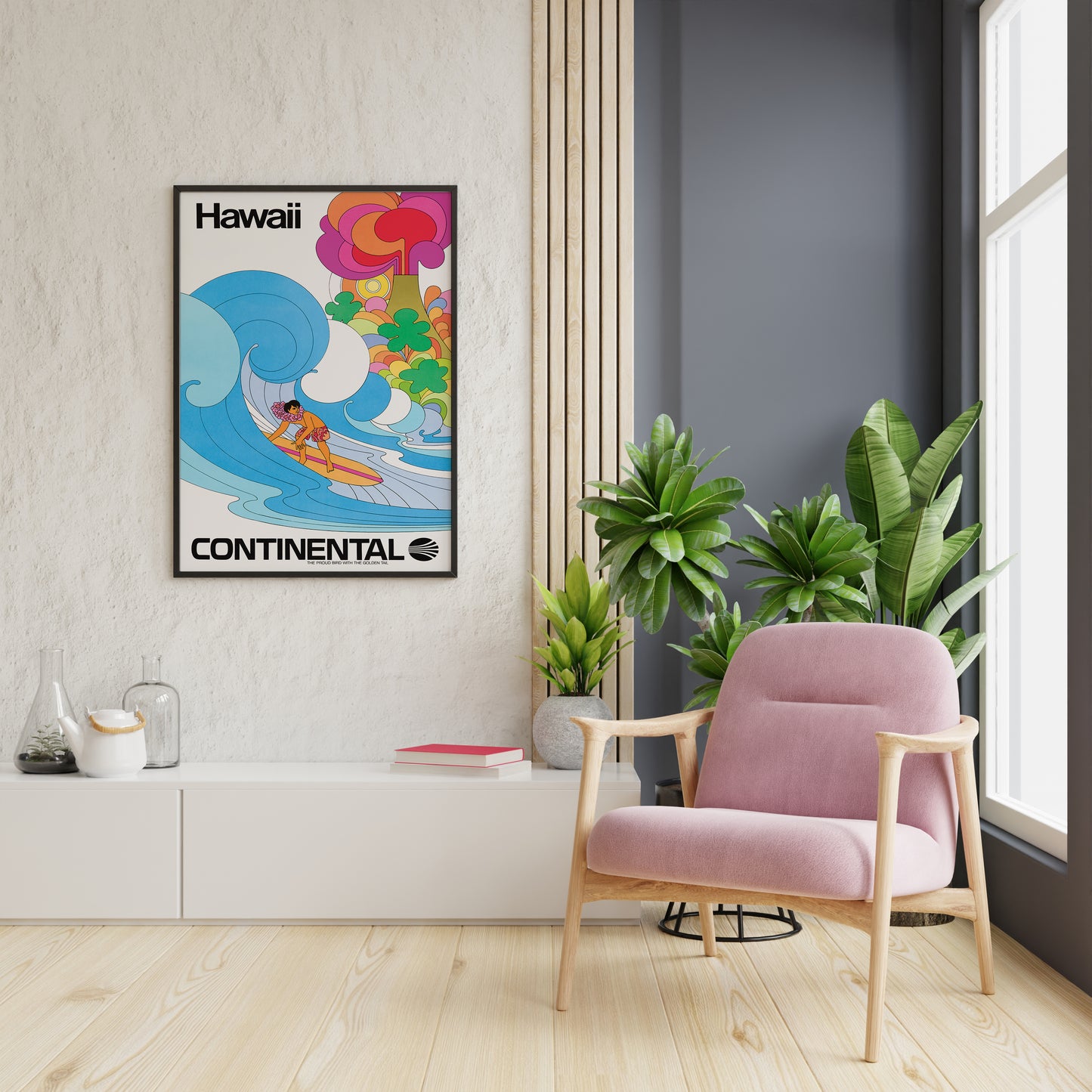 Hawaii Surf Travel Poster – Vintage Airline Inspired Wall Art Print