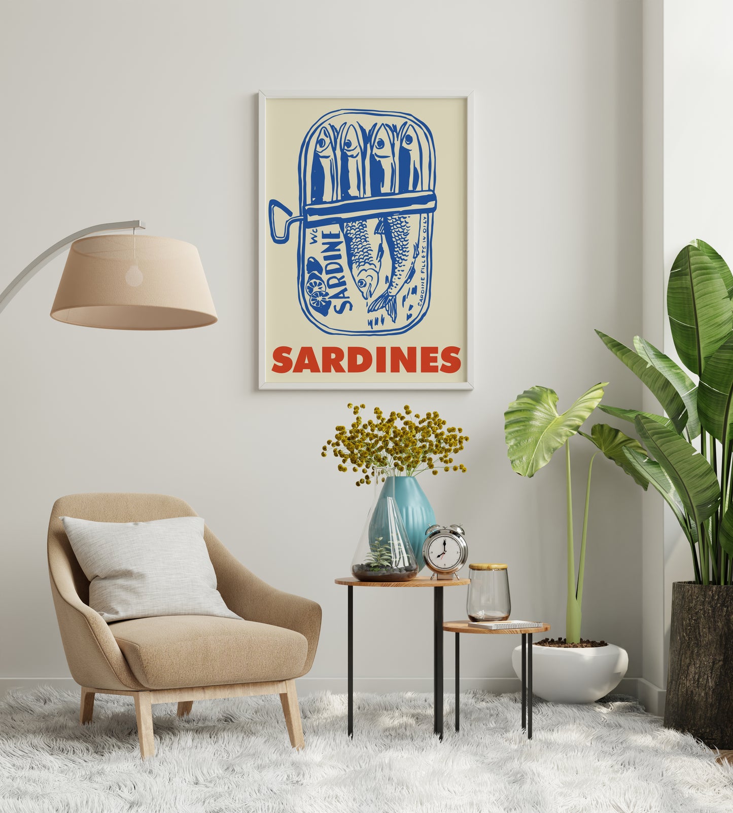 Vintage Sardines Kitchen Poster Retro Seafood Wall Art Print