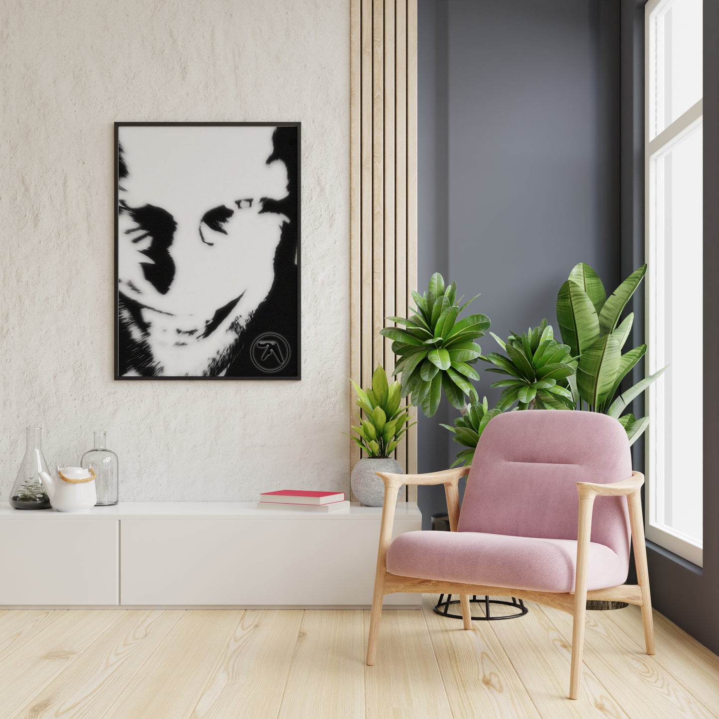 Electronic Music Album Cover Style Poster Print – Dark Portrait Wall Art for Modern Interiors