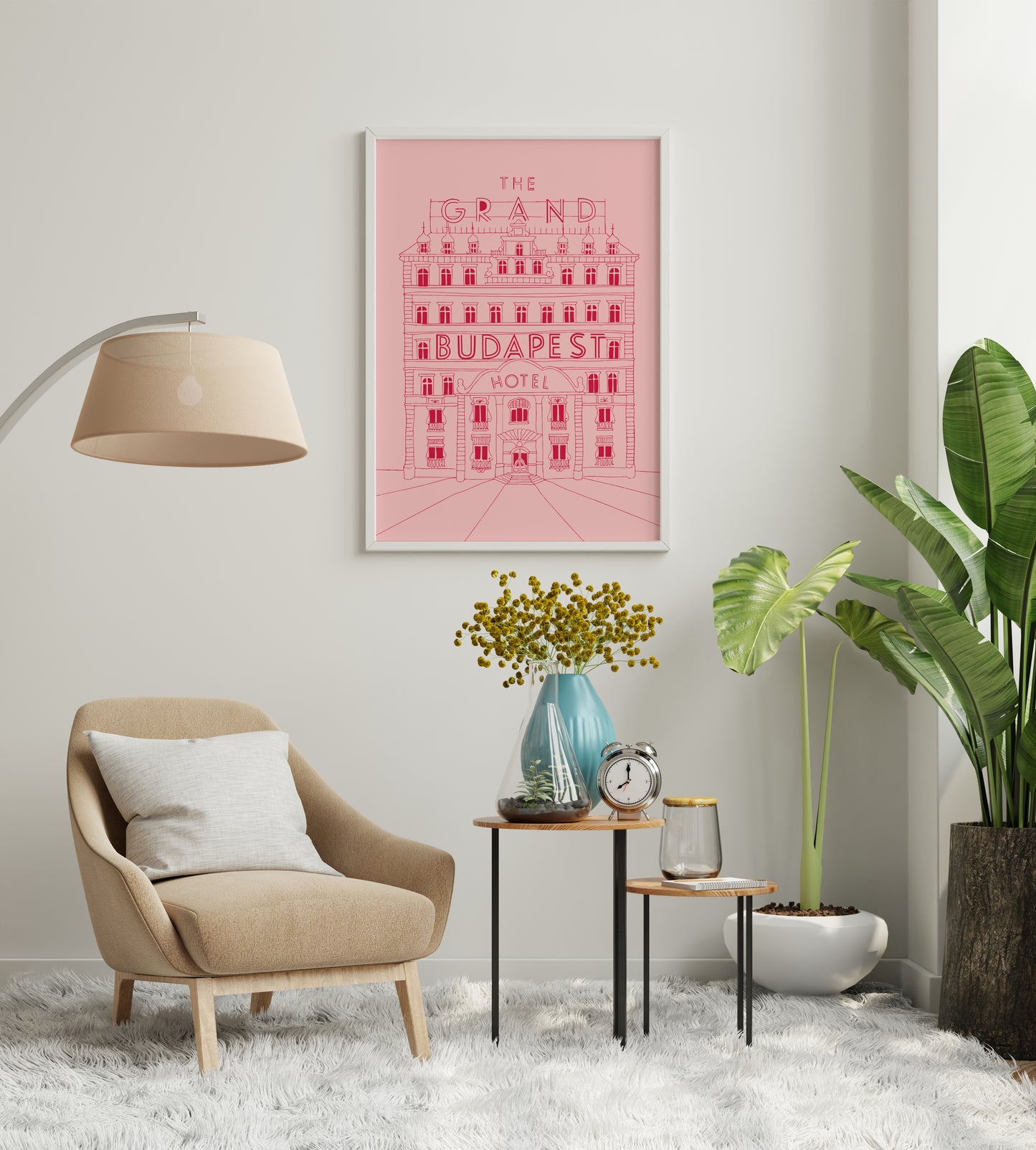 The Grand Budapest Hotel Poster – Pink Architectural Movie Wall Art Print