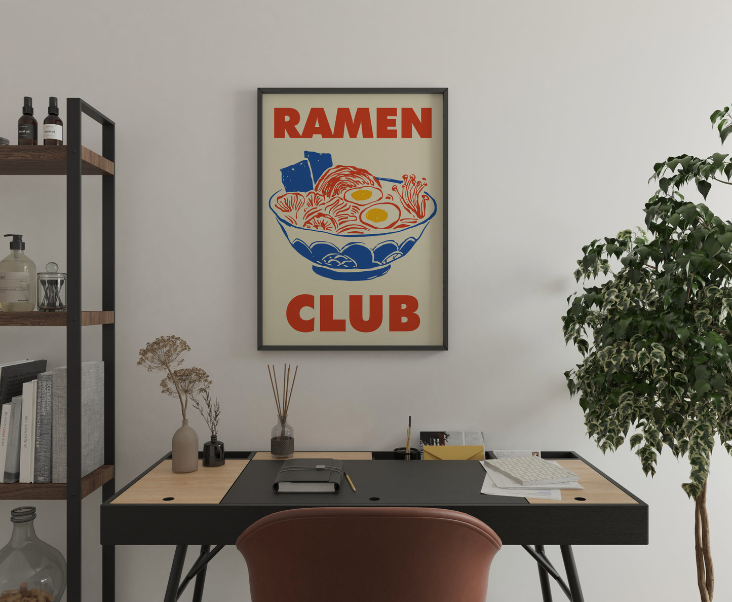 Japanese Food Poster Print – Ramen Club Illustration Wall Art for Kitchen Dining Home Decor