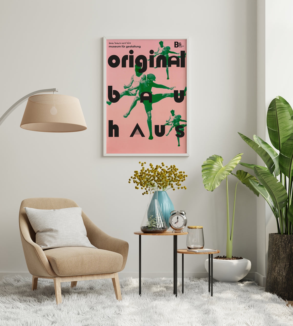Bauhaus Archiv Poster Modernist Pink & Green Art Print Abstract Figures