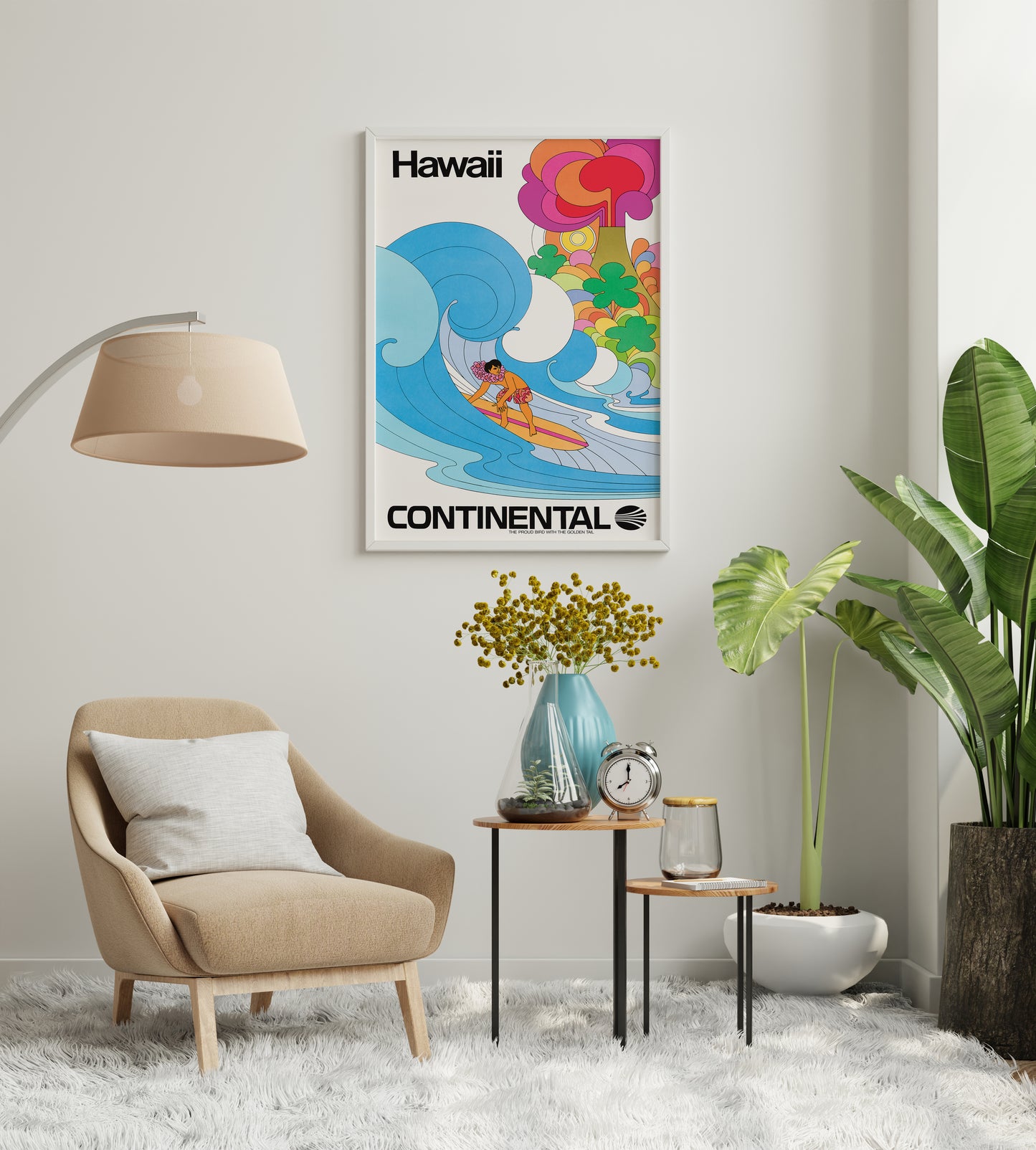 Hawaii Surf Travel Poster – Vintage Airline Inspired Wall Art Print