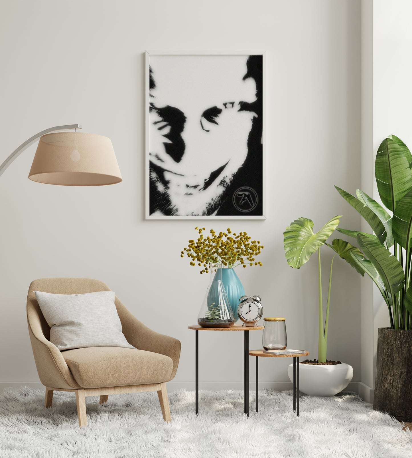 Electronic Music Album Cover Style Poster Print – Dark Portrait Wall Art for Modern Interiors