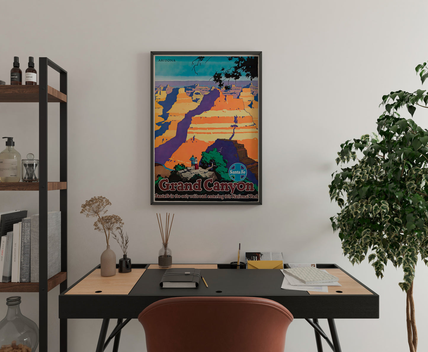 Vintage Grand Canyon Travel Poster – Retro Railway Advertising Wall Art Print